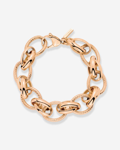 Chunky Twisted Links Bracciale Oro Rosa