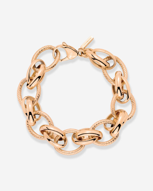 Chunky Twisted Links Bracciale Oro Rosa