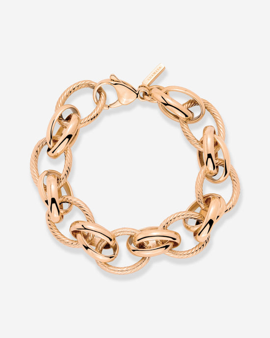 Chunky Twisted Links Bracciale Oro Rosa