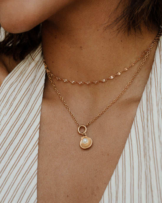 Pearly Shell Classic Chain Collana Set Oro Rosa