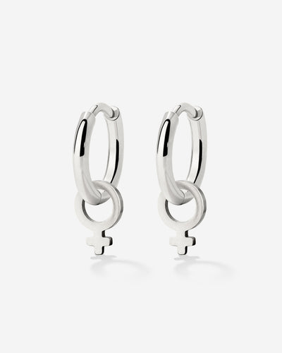 Female Icon Hoop Set Small Argento