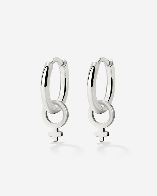 Female Icon Hoop Set Small Argento