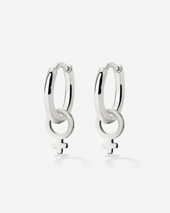 Female Icon Hoop Set Small Argento