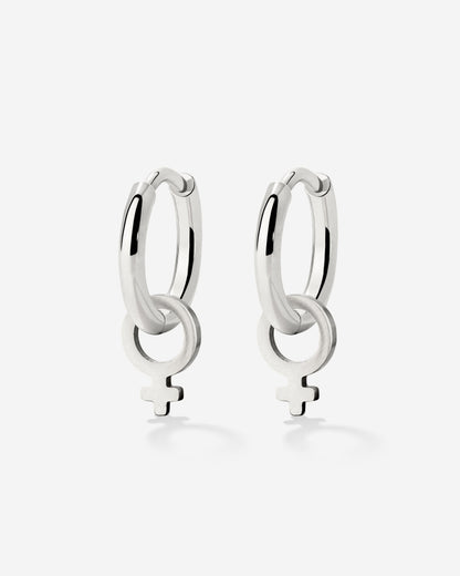 Female Icon Hoop Set Small Argento