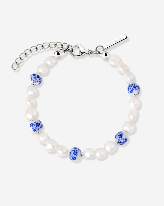 Flower Tile Pearl Bracciale Argento