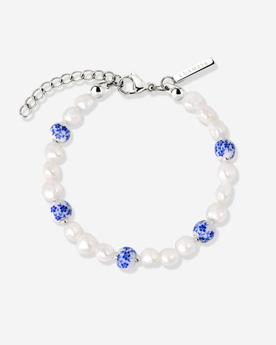 Flower Tile Pearl Bracciale Argento