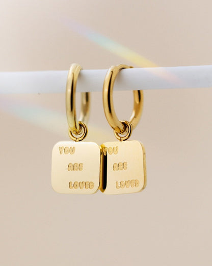 You are loved Hoop Set Small Oro