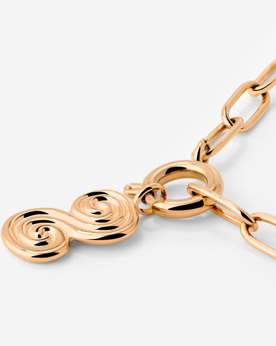 Serpent's Whisper Oval Links Collana Set Oro Rosa