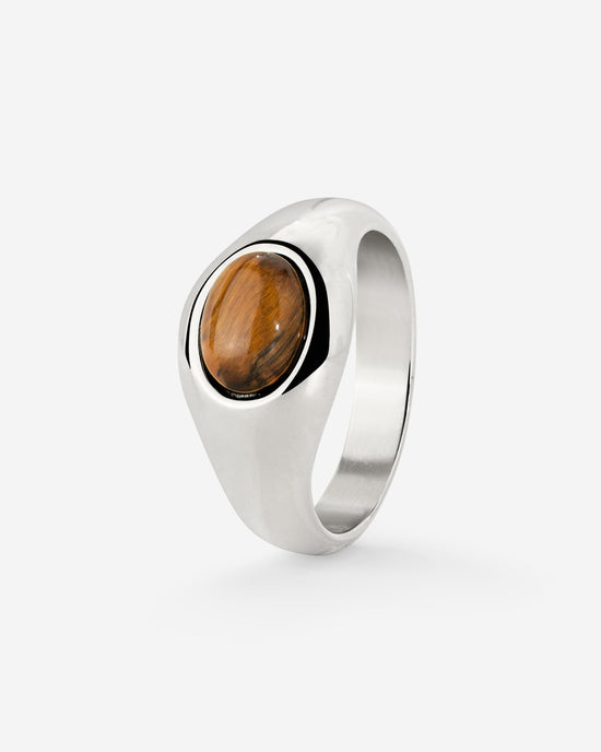 Tiger's Eye Anello Argento