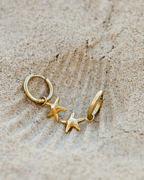 Sea Star Hoop Set Small Oro Rosa