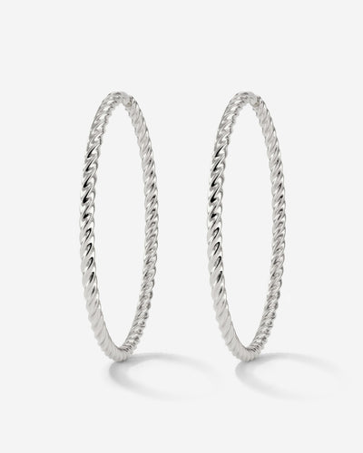 Twisted Hoops Extra Large Argento