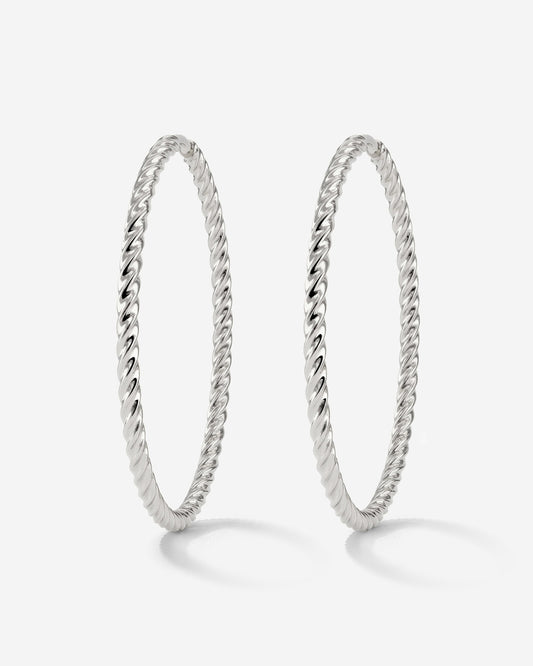 Twisted Hoops Extra Large Argento