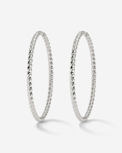 Twisted Hoops Extra Large Argento