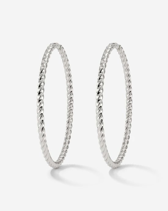 Twisted Hoops Extra Large Argento