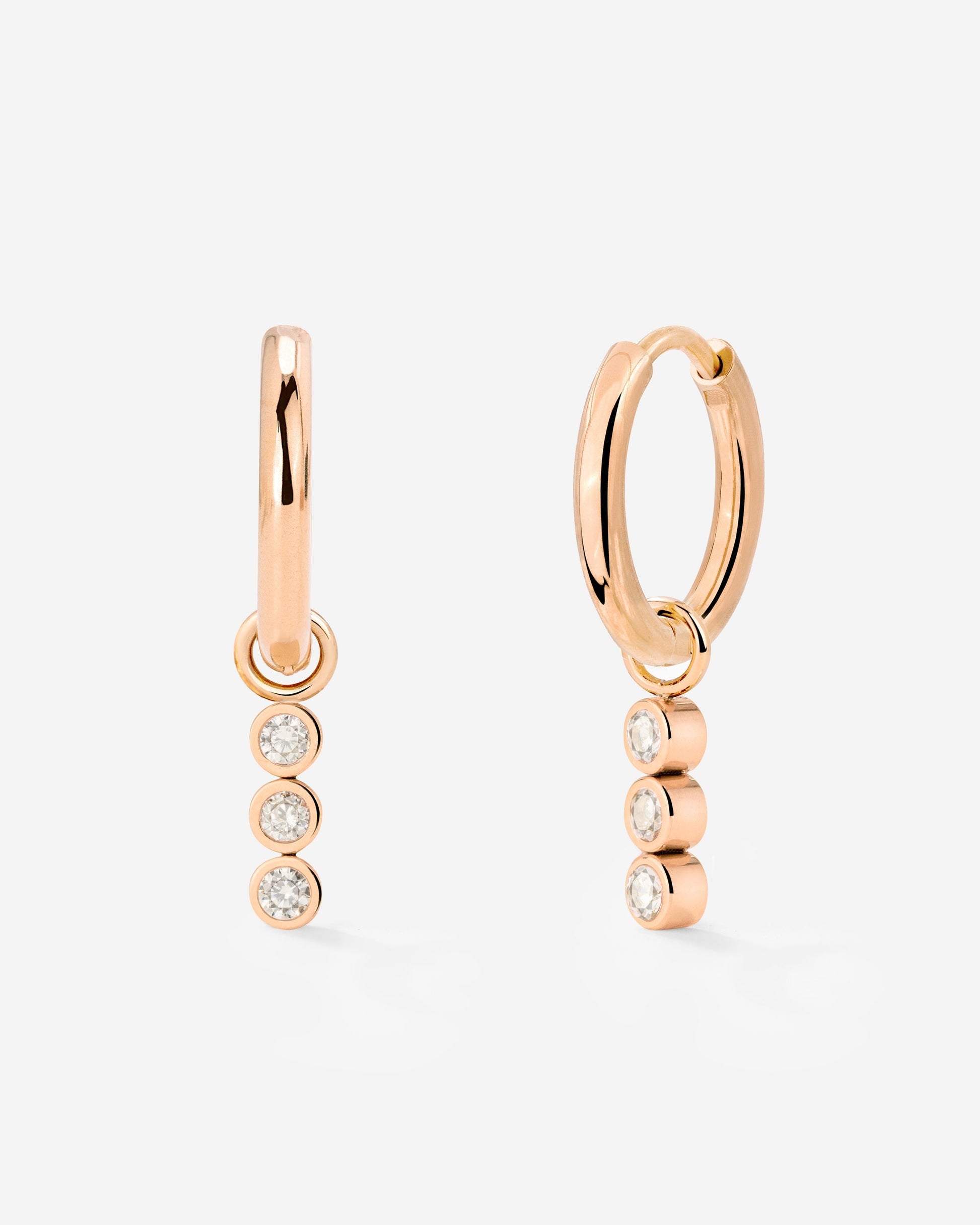 Bezel Bling Hoop Set Small Oro Rosa