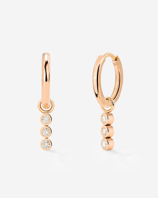 Bezel Bling Hoop Set Small Oro Rosa