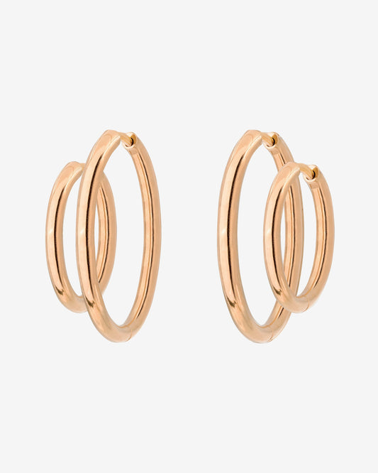 Clean Hoop Set Midi Oro Rosa