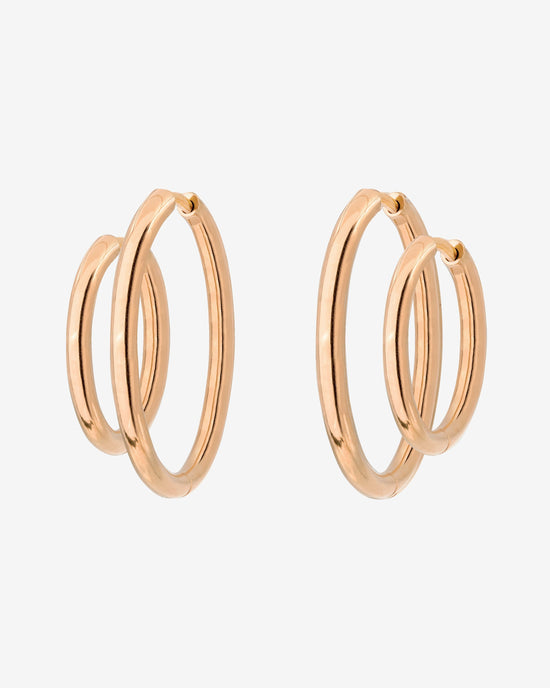 Clean Hoop Set Midi Oro Rosa