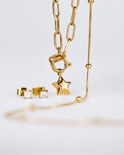 Nova Oval Links Collana Set Oro Rosa