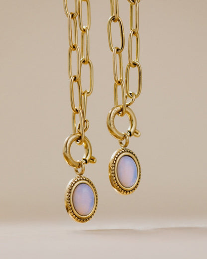 Opaline Oval Links Collana Set Oro