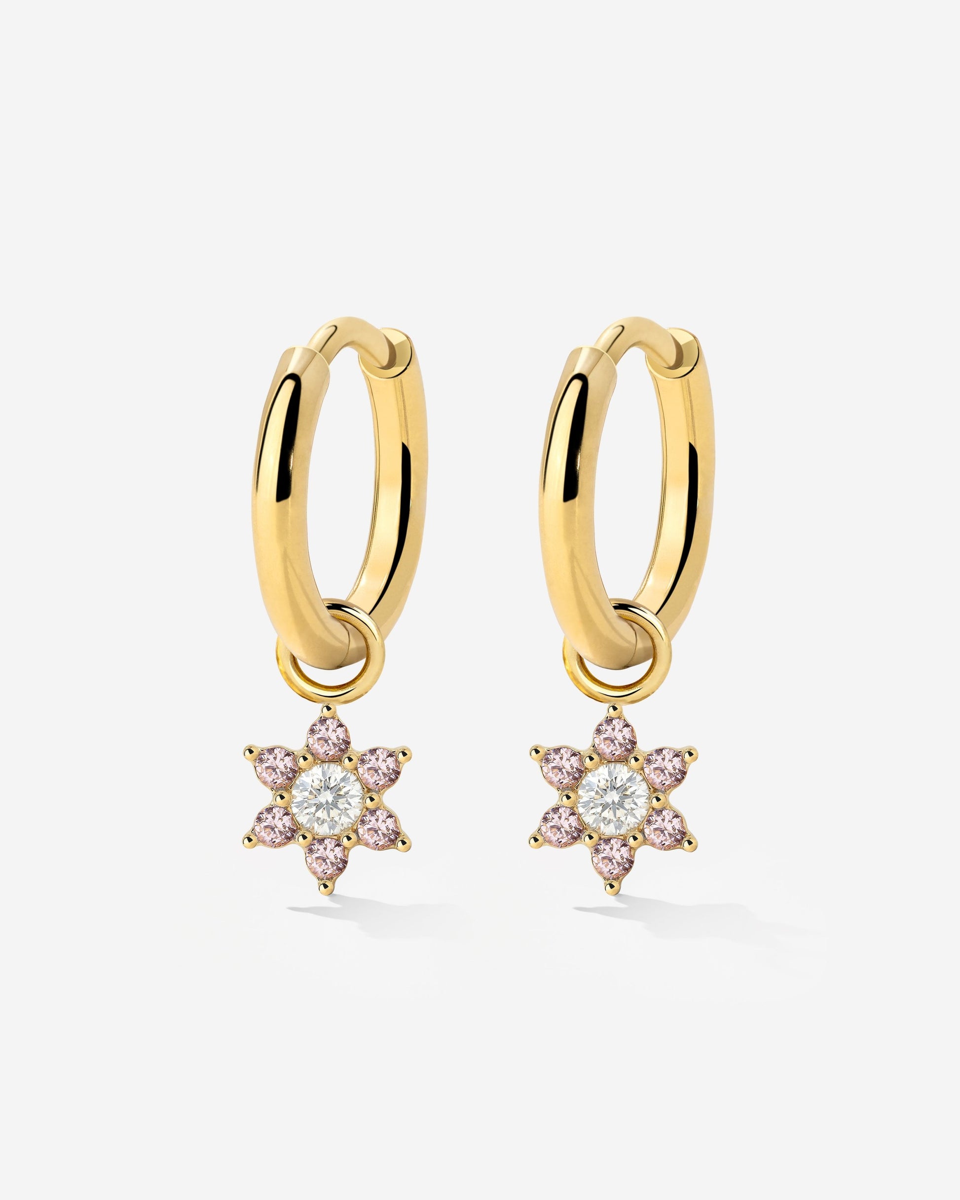 Pink Petal Hoop Set Small Oro