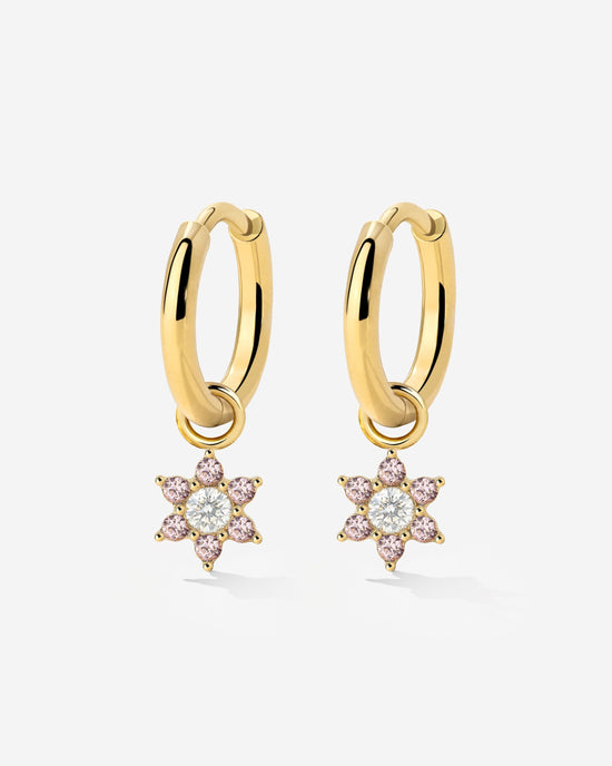 Pink Petal Hoop Set Small Oro