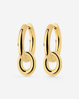 Chunky Oval Donut Hoop Set Medium Oro