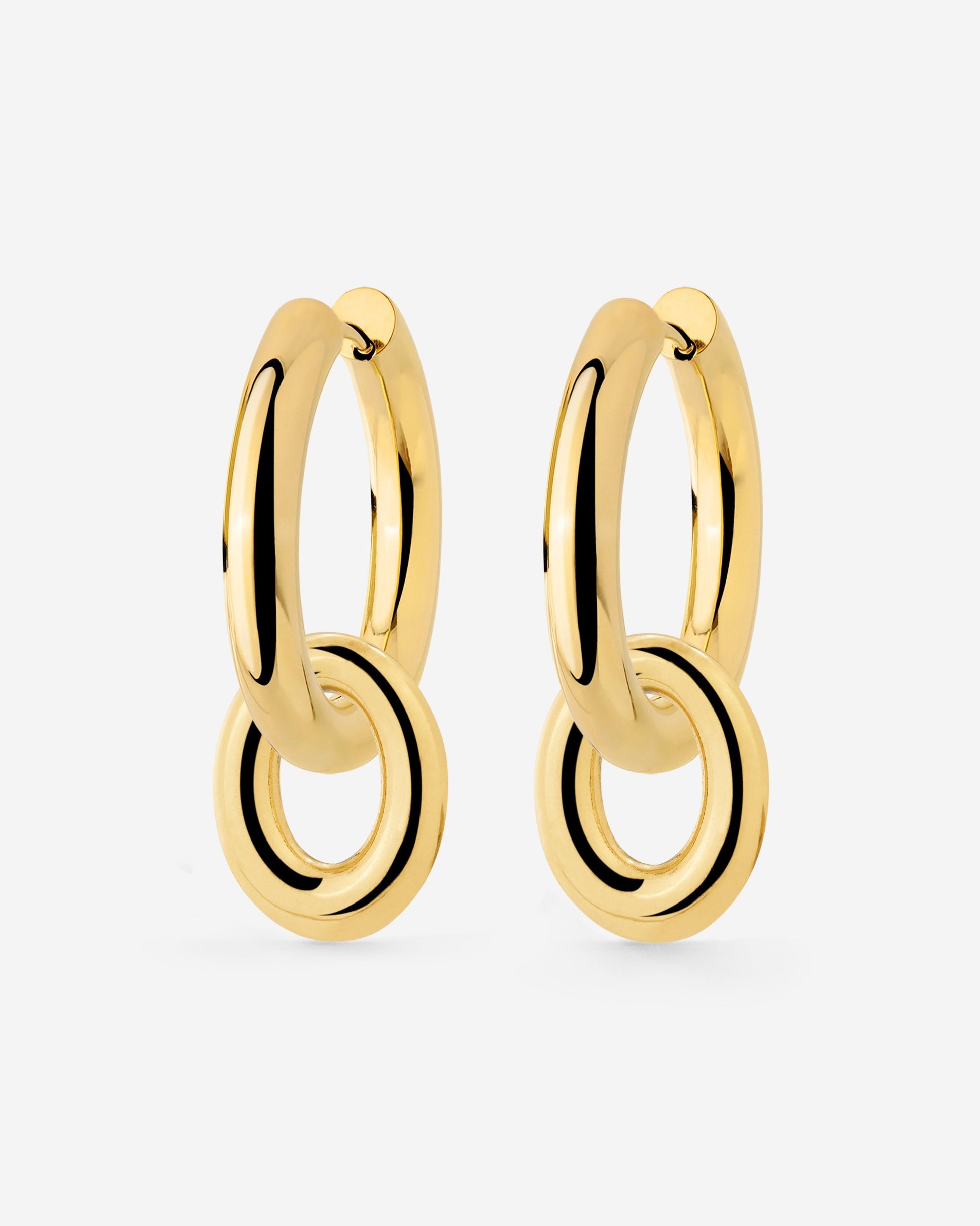 Chunky Oval Donut Hoop Set Medium Oro