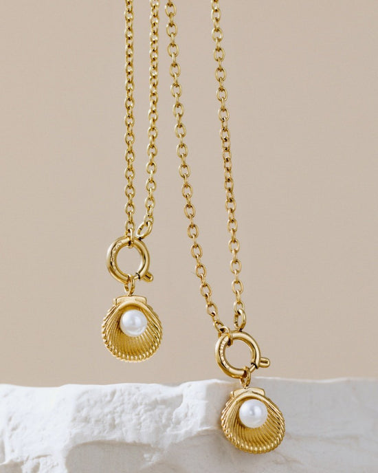 Pearly Shell Classic Chain Collana Set Argento