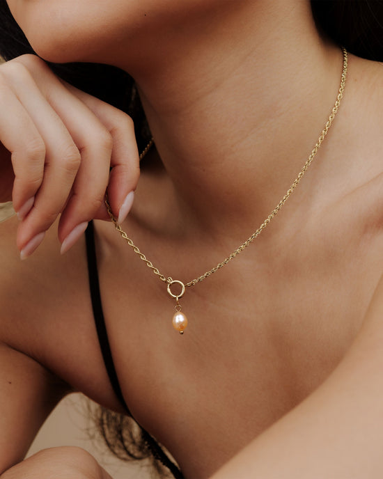 Perla Rosa Rope Chain Collana Set Oro