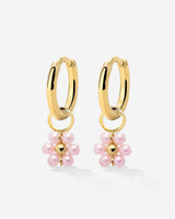 Pretty Pink Daisy Hoop Set Small Oro