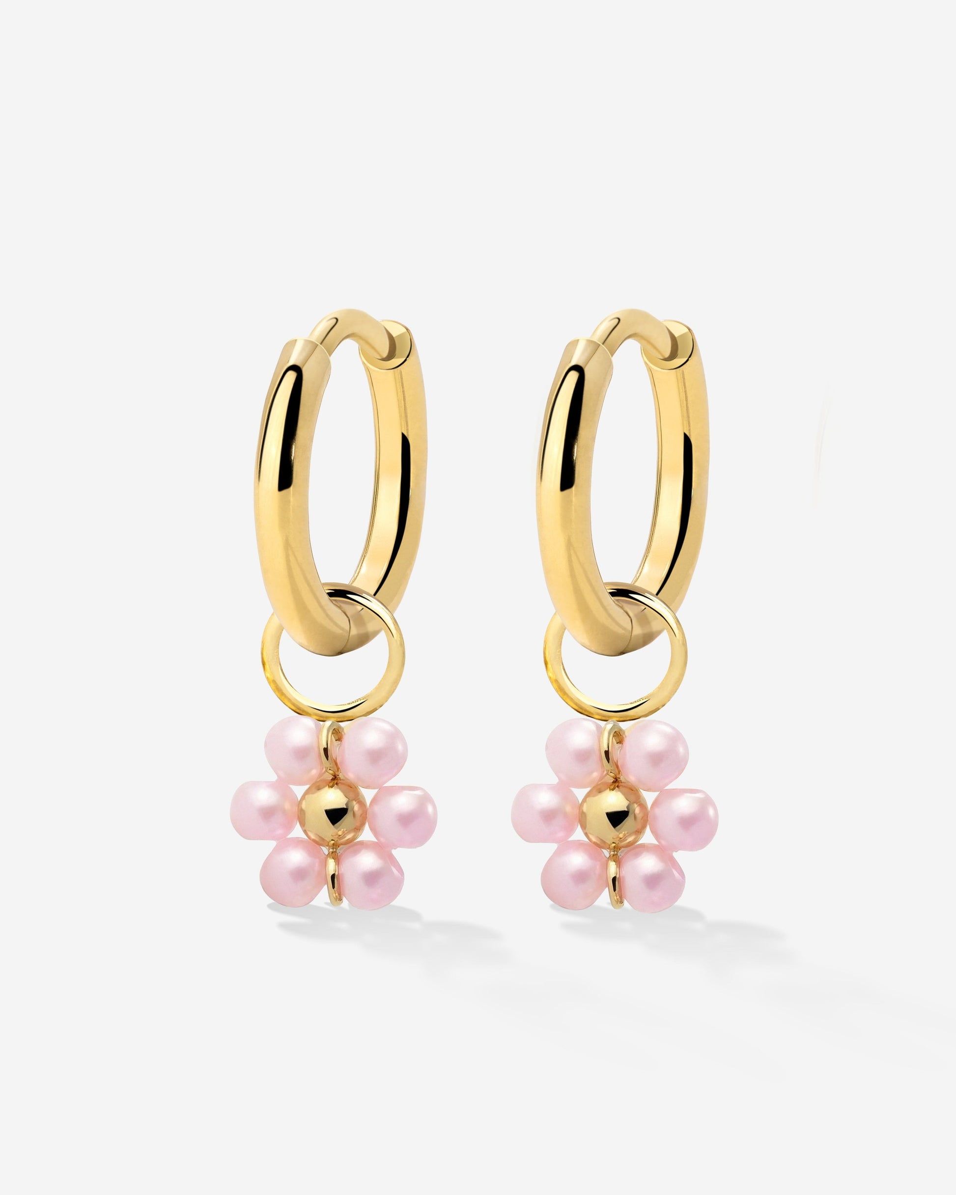 Pretty Pink Daisy Hoop Set Small Oro