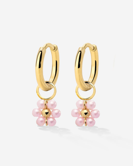 Pretty Pink Daisy Hoop Set Small Oro