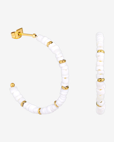 Puka Shell Hoop Orecchini Oro