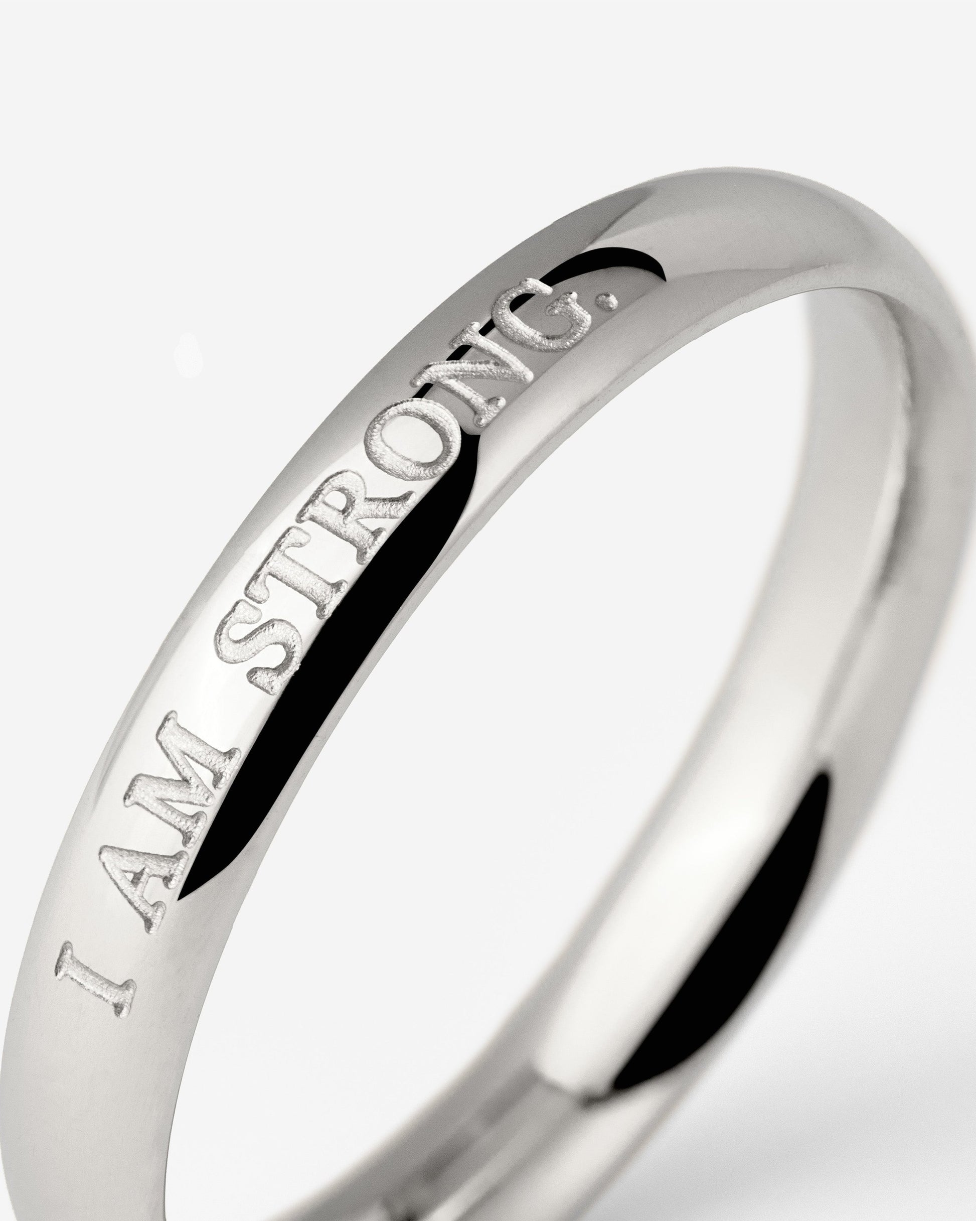 I am strong Anello Argento
