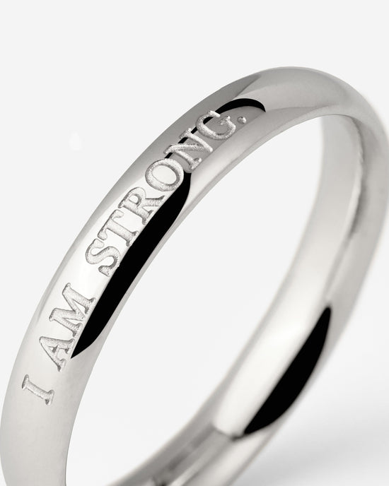 I am strong Anello Argento