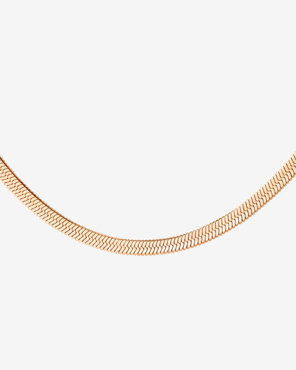 Slim Herringbone Collana Oro Rosa