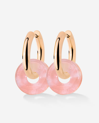 Chunky Peachy Donut Hoop Set Medium Oro Rosa