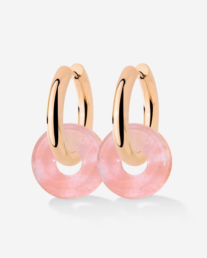Chunky Peachy Donut Hoop Set Medium Oro Rosa