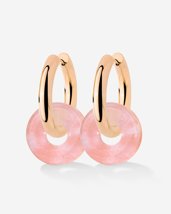 Chunky Peachy Donut Hoop Set Medium Oro Rosa