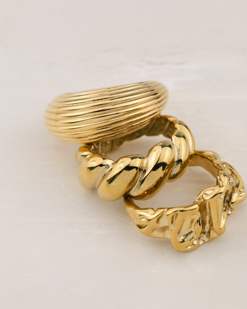 Crinkled Anello Oro Rosa