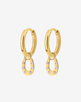 Blinged Horseshoe Hoop Set Small Oro