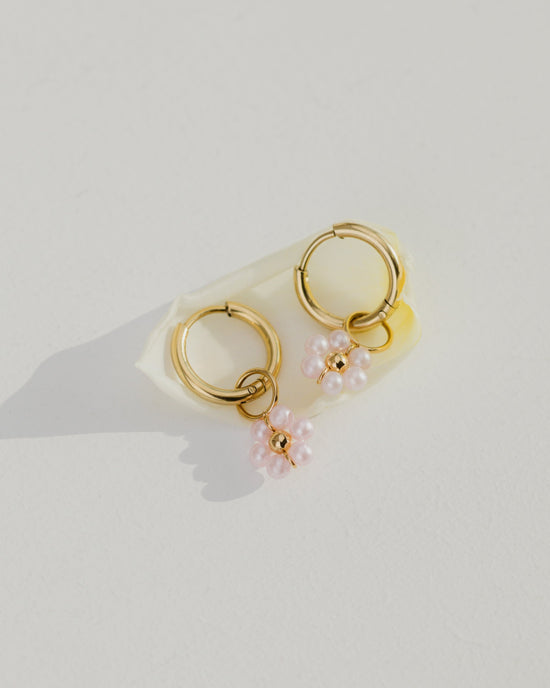 Pretty Pink Daisy Hoop Set Small Oro