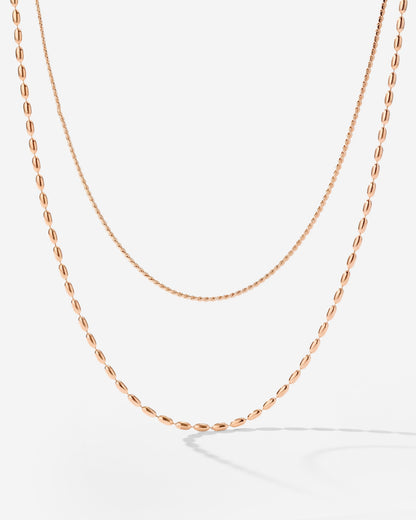 Droplet Double Collana Oro Rosa