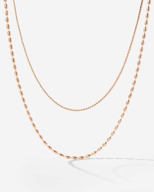 Droplet Double Collana Oro Rosa