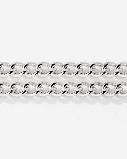 Curb Chain Double Bracciale Argento
