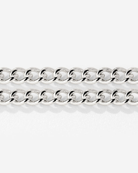 Curb Chain Double Bracciale Argento