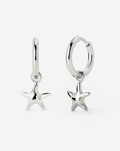 Sea Star Hoop Set Small Argento