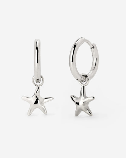 Sea Star Hoop Set Small Argento