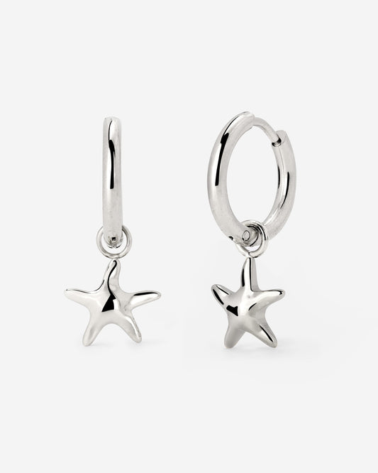 Sea Star Hoop Set Small Argento